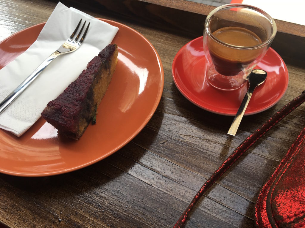 Rosemary olive oil cake and an espresso at London Coffee Society