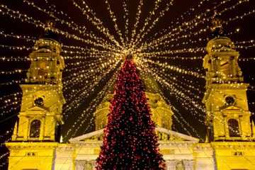 Budapest Christmas Market by the St Stephen's Basilica